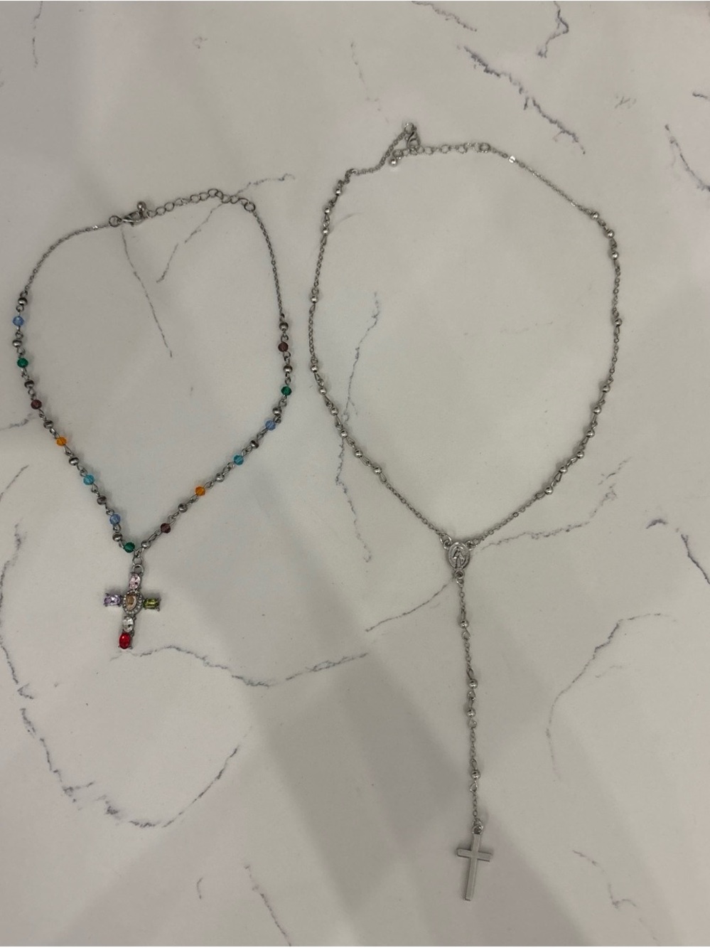 Silver Colorful Cross necklaces